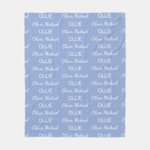 Cobertor De Velo Meninos Azul Script Nome Personalizado