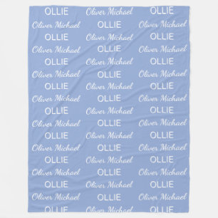 Cobertor De Velo Meninos Azul Script Nome Personalizado