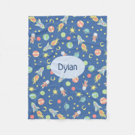 Cobertor De Velo Meninos Foguete Azul, Foguete, Padrões e Nome