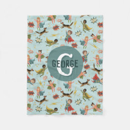 Cobertor De Velo Meninos Legal Padrão de Super Herói Monograma