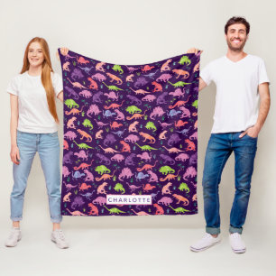 Cobertor De Velo Meninos Personalizados Dinossauros Rosa Percos Men