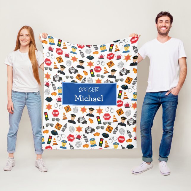 Cobertor De Velo Meninos Policiais Patterna Crianças (In Situ)