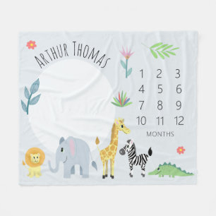 Cobertor De Velo Meninos Selva Azul, Safari Marco