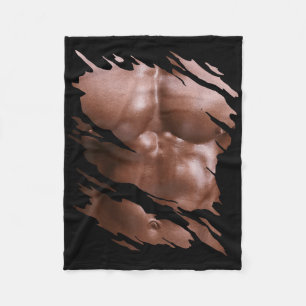 Cobertor De Velo Mens Chest Seis Pack I Muscles Bodybuilder I Falso
