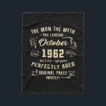 Cobertor De Velo Mens Man Myth Legend October 1962 60th Birthday<br><div class="desc">Mens Man Myth Legend October 1962 60th Birthday Gift 60 Years Gift. Perfect gift for your dad,  mom,  papa,  men,  women,  friend and family members on Thanksgiving Day,  Christmas Day,  Mothers Day,  Fathers Day,  4th of July,  1776 Independent day,  Veterans Day,  Halloween Day,  Patrick's Day</div>