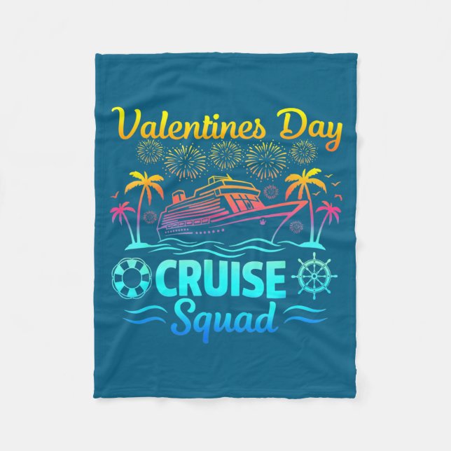 Cobertor De Velo Mens Valentines Day Cruise Squad 2026 Vacation Tra (Frente)