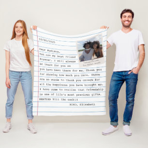 Cobertor De Velo Mensagem da Carta Personalizada de Fotos dos Melho