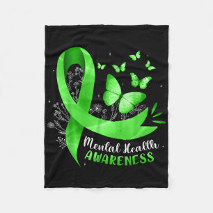 Cobertor De Velo Mental Saúde Consciência Borboleta Fita Verde Wo