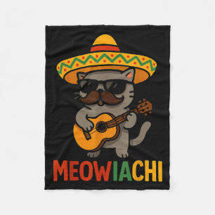 Cobertor De Velo Meowiachi cinco de maio gato guitarra bigode