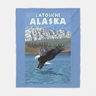 Cobertor De Velo Mergulho da águia americana - Latouche, Alaska