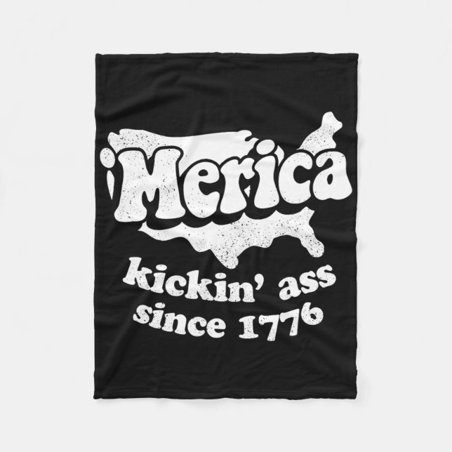 Cobertor De Velo Merica Chutando Desde 1776  (Frente)
