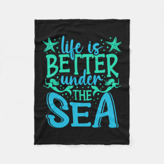 Cobertor De Velo Mermaid Life Under The Sea Vacation Marine Biologi