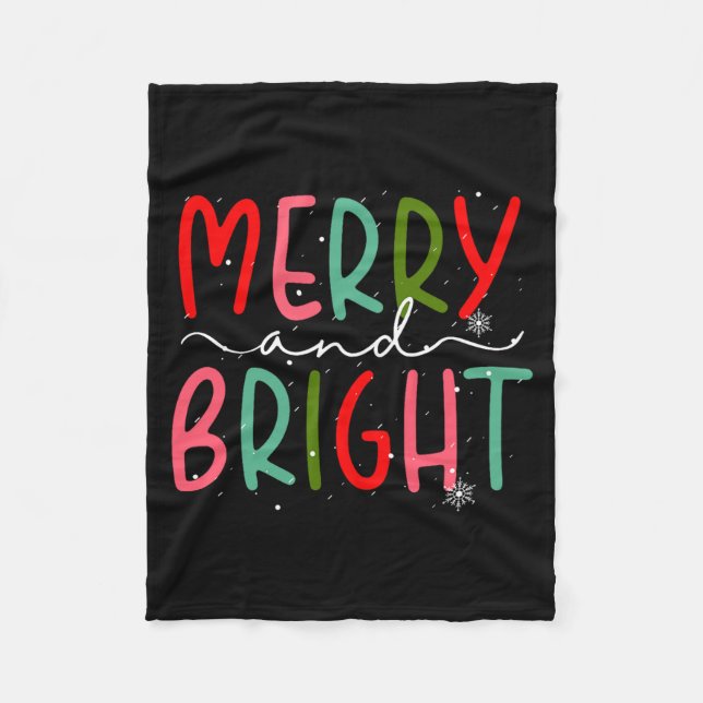 Cobertor De Velo Merry And Bright Christmas Women Girls Kids Toddle (Frente)