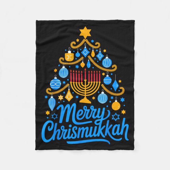 Cobertor De Velo Merry Chrismukkah Holiday Hanukkah Family Matching (Frente)