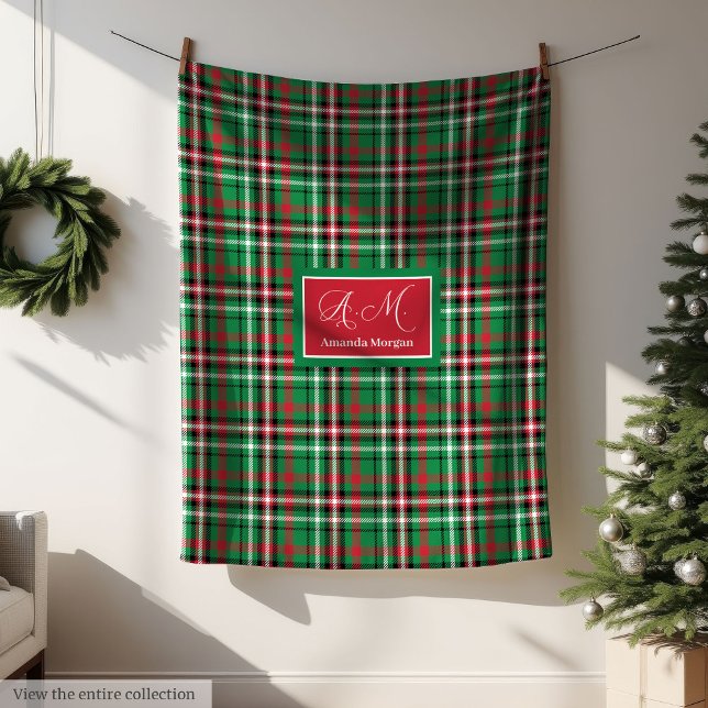 Cobertor De Velo Merry Christmas Blanket Festive Red Green Tartan (Merry Christmas Blanket Festive Red Green Tartan)