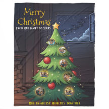Merry Christmas Family Tree Photo Blanket – Person