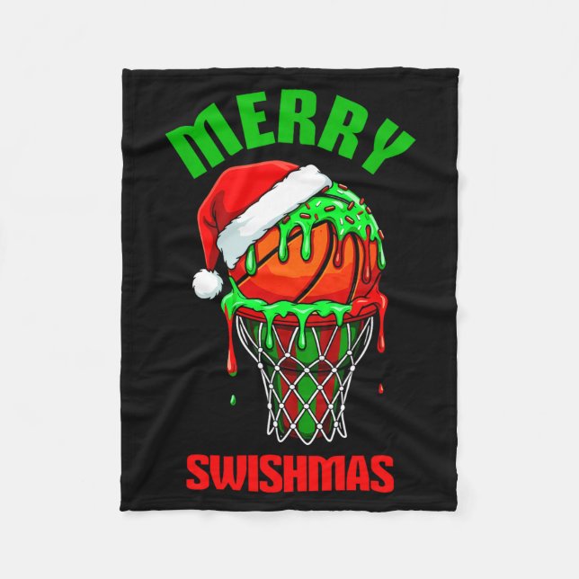 Cobertor De Velo Merry Swishmas Basketball Ugly Christmas Xmas Men  (Frente)