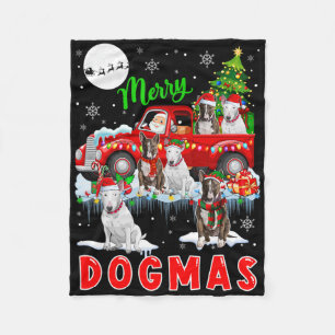 Cobertor De Velo Merry Xmas Dog Papai noel Touro De Carregando Em P