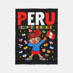 Cobertor De Velo Mês da Herança Hispânica Bandeira do Peru Menina P