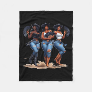 Cobertor De Velo Mês da História Negra Cowgirl Ocidental Afro Mulhe