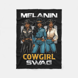 Cobertor De Velo Mês da História Negra Melanina Cowgirl Swag 1