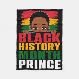 Cobertor De Velo Mês da História Negra Príncipe Menino Afro Melanin