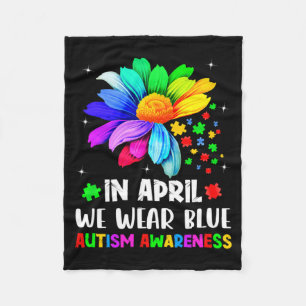 Cobertor De Velo Mês de Conscientização do Autismo Em Abril Nós Usa