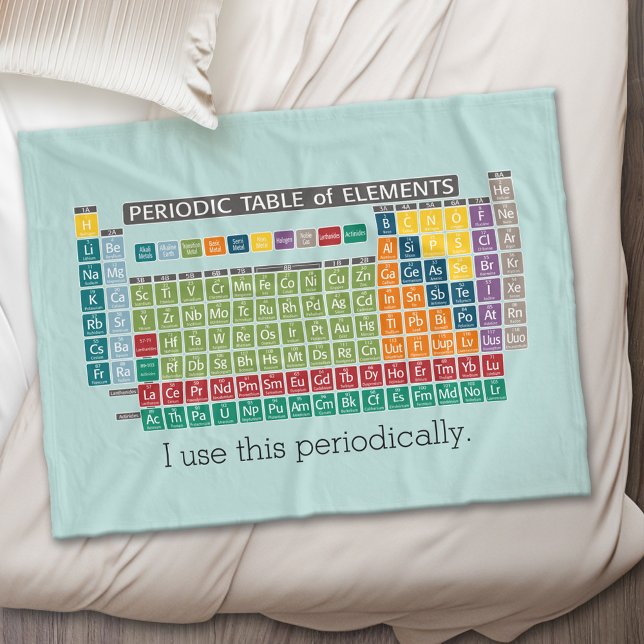 Cobertor De Velo Mesa Periódica Periódica de Elementos (Periodic Table of Elements - Custom Fleece Blanket)
