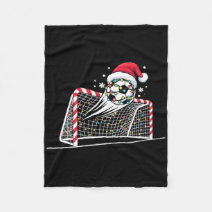 Cobertor De Velo Meta de futebol de Natal Luzes de Bola Santa Xmas