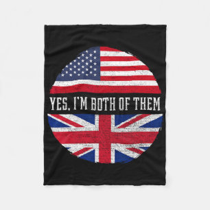 Cobertor De Velo Metade Americano Metade Britânico Bandeira Dos EUA
