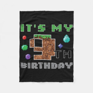 Cobertor De Velo Meu 9º Aniversário Pixel 9 Gamer Vídeo Jogos Menin