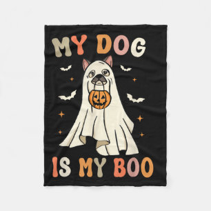 Cobertor De Velo Meu Cachorro é Meu Amor Fantasma de Halloween