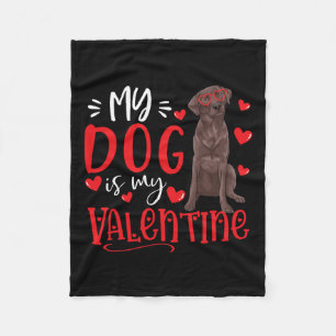 Cobertor De Velo Meu Cão É Meu Namorados Chocolate Labrador Valenti