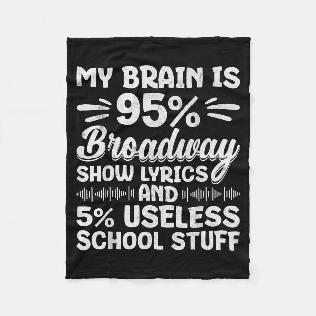 Cobertor De Velo Meu Cérebro É 95% Letras de Broadway Nerd de Teatr (Frente)