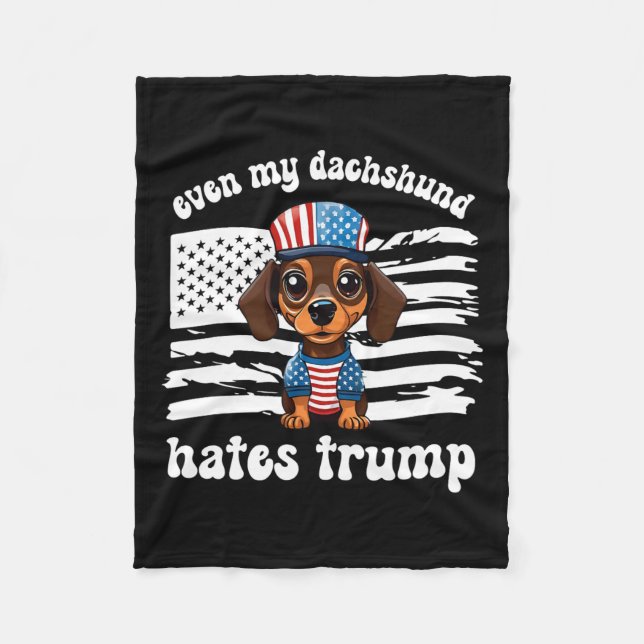 Cobertor De Velo Meu Dachshund Odeia Trump Dogs Kamala Harris Vote (Frente)