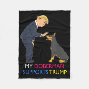 Cobertor De Velo Meu Doberman Apoia Trump Gift Doberman Pinscher
