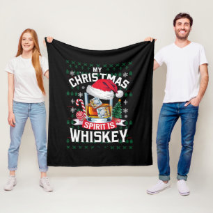 Cobertor De Velo Meu Espírito de Natal é Camiseta Feia de Whiskey X