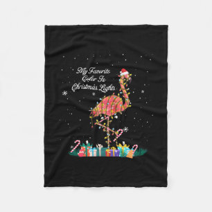 Cobertor De Velo Meu Favorito É Luzes De Natal Figurino Flamingo
