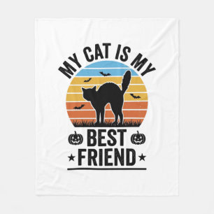 Cobertor De Velo Meu Gato É Meu Melhor Amigo Camisa Vintage de Gato