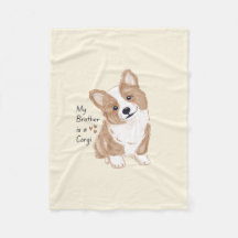 "Meu Irmão é um Corgi" Cachorro Divertido Creme Qu
