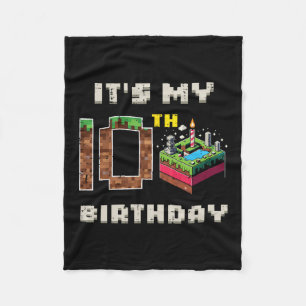 Cobertor De Velo Meu Jogo de Pixel de Aniversário de 10 Anos Bolo d