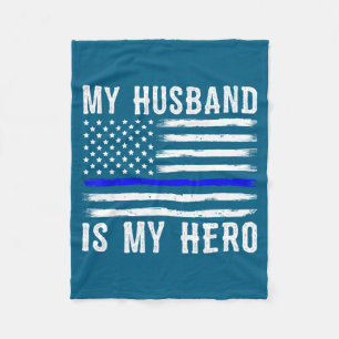 Cobertor De Velo Meu marido meu herói linha azul fina policial m