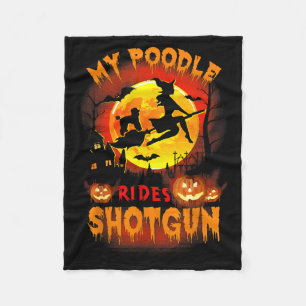 Cobertor De Velo Meu Poodle Anda Tiro Engraçado Dia das Bruxas Aman