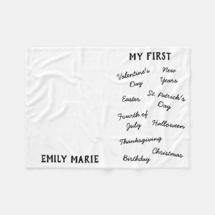 Cobertor De Velo "Meu Primeiro" Feriado - Milestone Baby Blanket
