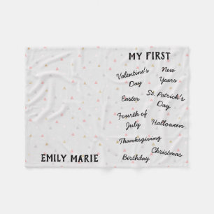 Cobertor De Velo "Meu Primeiro" Feriado - Milestone Baby Blanket