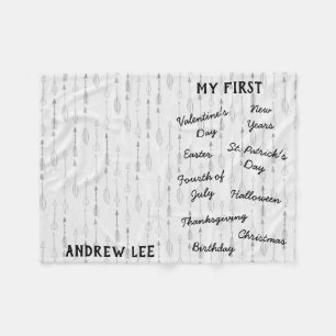 Cobertor De Velo "Meu Primeiro" Feriado - Milestone Bebê