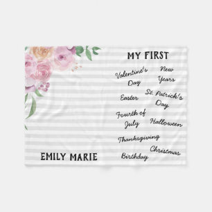 Cobertor De Velo "Meu Primeiro" Feriado - Milestone Bebê