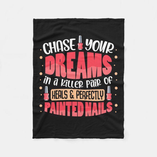 Cobertor De Velo Meus Sonhos Pintaram Unhas (Frente)