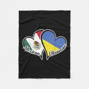 Cobertor De Velo México Ucrânia Flag Heart Half Mexicano Half
