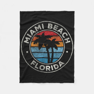 Cobertor De Velo Miami Beach Florida Fl Vintage Graphic Retro 70s